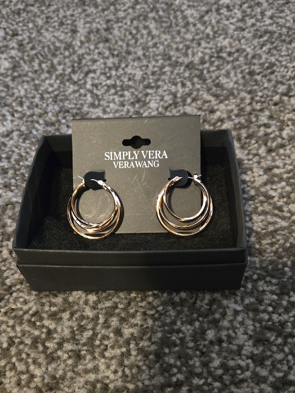 Simply Vera Vera Wang Rose Gold Layered Hoop Earrings